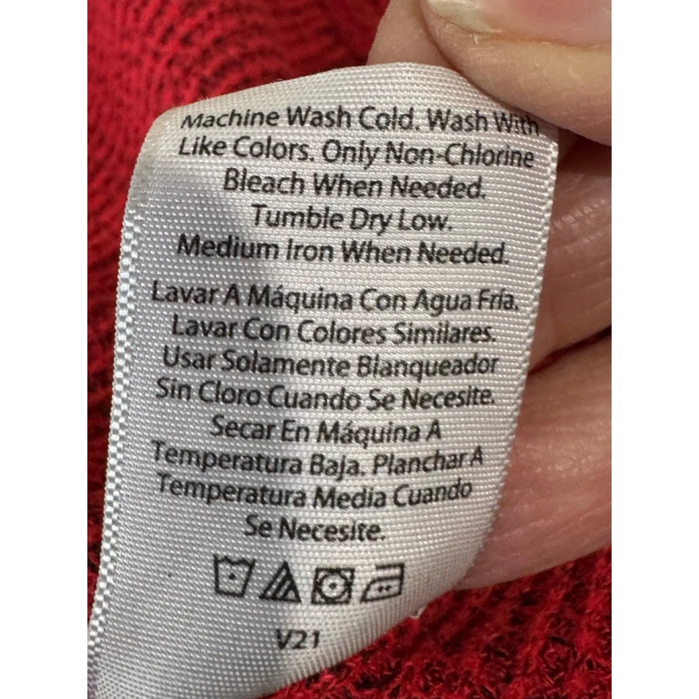 Women's Time and Tru Red Cowl Neck Sweater L (12-14) relaxed fit